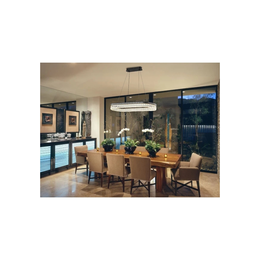 LED zatemljiv kristalni lestenec na kablu THALIA LED/50W/230V 3000-6000K + daljinski upravljalnik