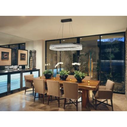 LED zatemljiv kristalni lestenec na kablu THALIA LED/50W/230V 3000-6000K + daljinski upravljalnik