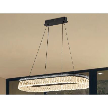 LED zatemljiv kristalni lestenec na kablu THALIA LED/50W/230V 3000-6000K + daljinski upravljalnik