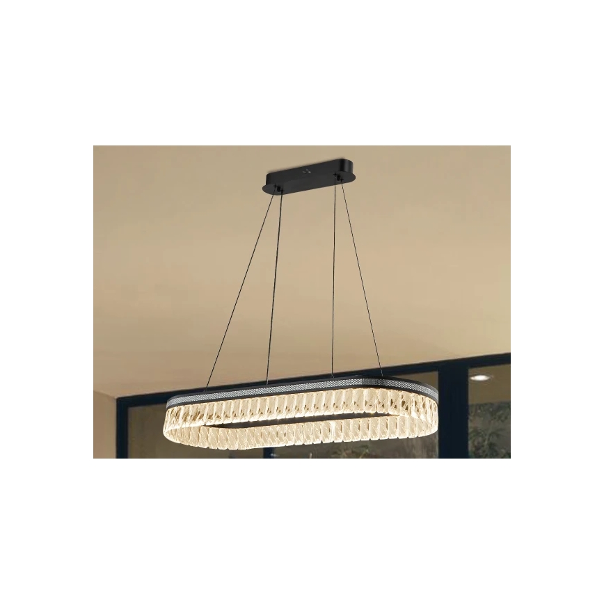 LED zatemljiv kristalni lestenec na kablu THALIA LED/50W/230V 3000-6000K + daljinski upravljalnik