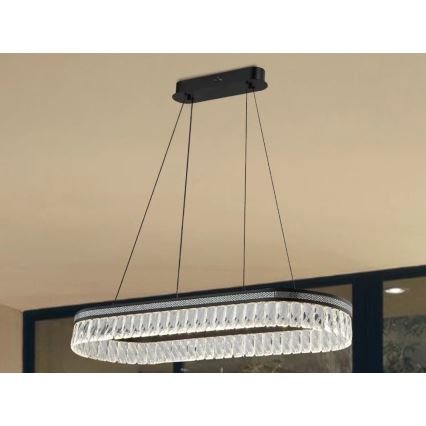 LED zatemljiv kristalni lestenec na kablu THALIA LED/50W/230V 3000-6000K + daljinski upravljalnik