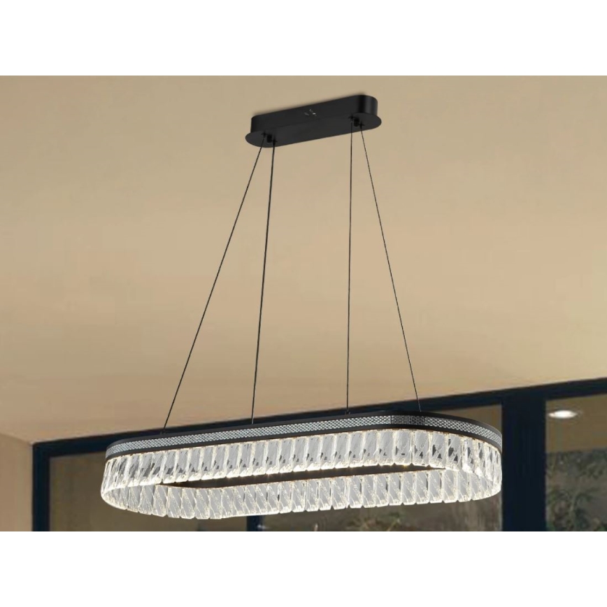 LED zatemljiv kristalni lestenec na kablu THALIA LED/50W/230V 3000-6000K + daljinski upravljalnik
