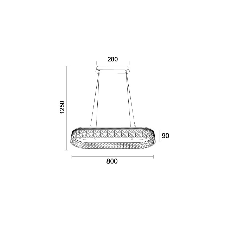 LED zatemljiv kristalni lestenec na kablu THALIA LED/50W/230V 3000-6000K + daljinski upravljalnik