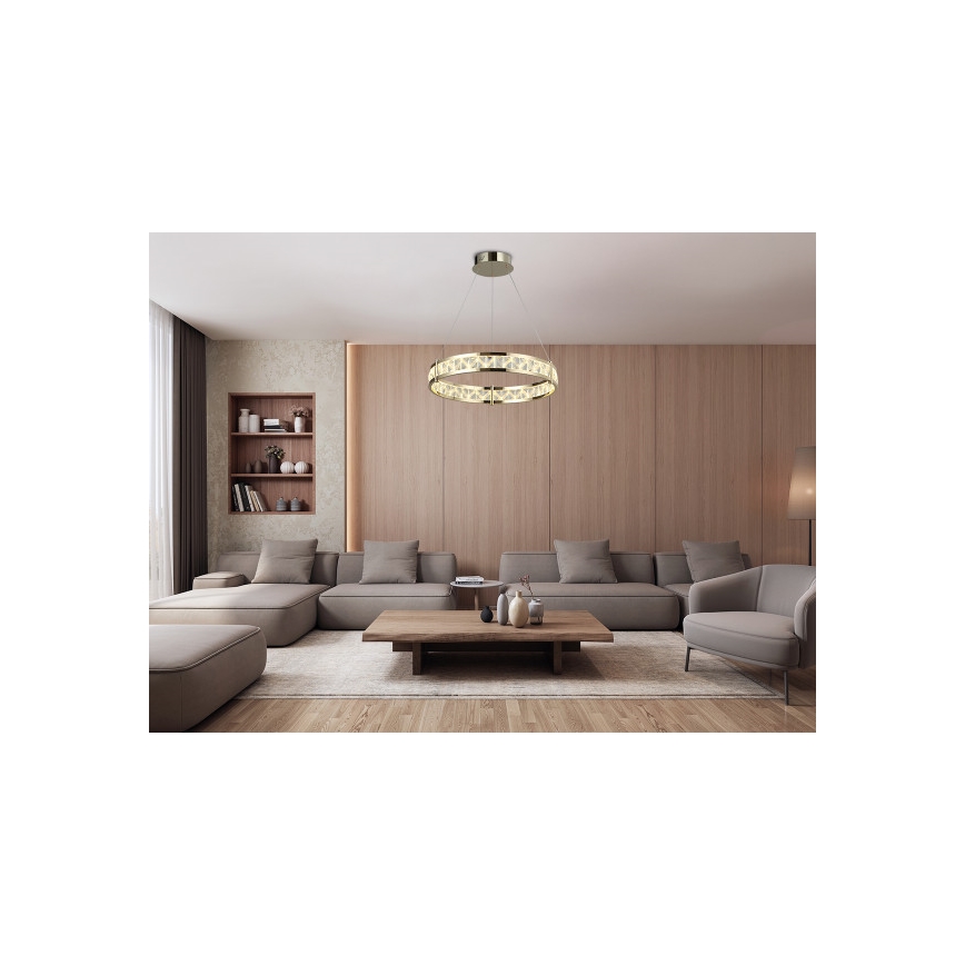 LED zatemljiv kristalni lestenec na žici ENRIQUE LED/55W//230V 3000-6000K premer 80 cm + daljinski upravljalnik