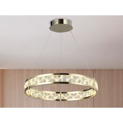 LED zatemljiv kristalni lestenec na žici ENRIQUE LED/55W//230V 3000-6000K premer 80 cm + daljinski upravljalnik