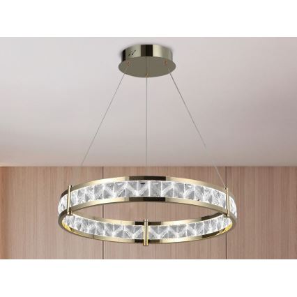 LED zatemljiv kristalni lestenec na žici ENRIQUE LED/55W//230V 3000-6000K premer 80 cm + daljinski upravljalnik