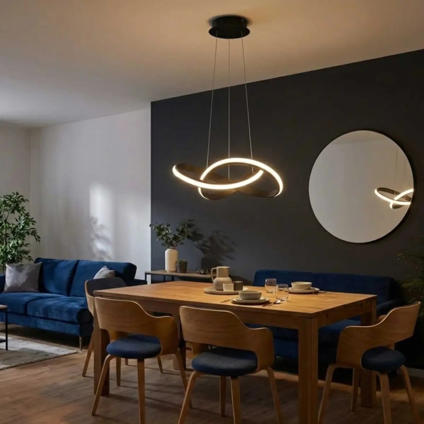 LED zatemnljiv lestenec na kablu SALO LED/28W/230V 3000K črna