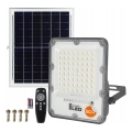 LED Zatemnljiv solarni reflektor LED/50W/3,2V 5000K 6000 mAh IP65 črna + daljinski upravljalnik