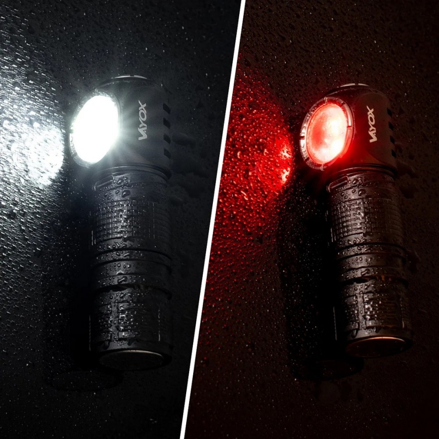 LED zatemnjevalna polnilna čelna svetilka z rdečo lučjo 3 v 1 LED/10W/5V IP66 500 lm 800 mAh