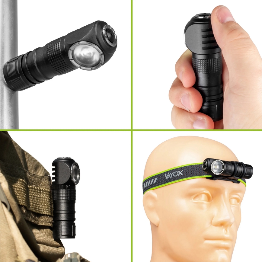 LED zatemnjevalna polnilna čelna svetilka z rdečo lučjo 3 v 1 LED/10W/5V IP66 500 lm 800 mAh