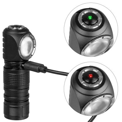 LED zatemnjevalna polnilna čelna svetilka z rdečo lučjo 3 v 1 LED/10W/5V IP66 500 lm 800 mAh