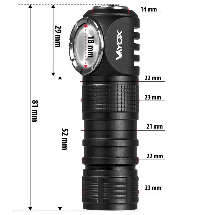 LED zatemnjevalna polnilna čelna svetilka z rdečo lučjo 3 v 1 LED/10W/5V IP66 500 lm 800 mAh
