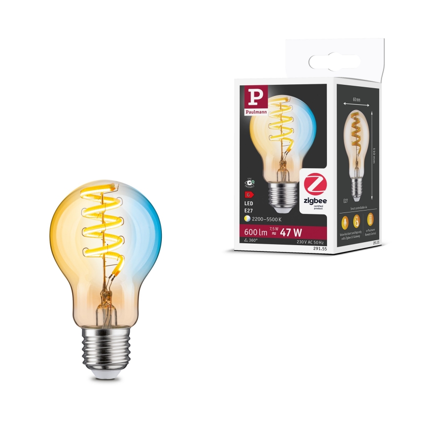 LED zatemnljiva žarnica FILAMENT E27/7,5W/230V 2200-5500K - Paulmann 29155