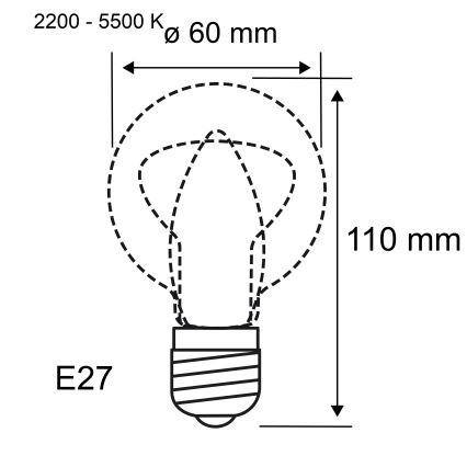 LED zatemnljiva žarnica FILAMENT E27/7,5W/230V 2200-5500K - Paulmann 29155