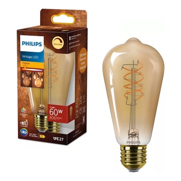 LED zatemnljiva žarnica VINTAGE Philips ST64 E27/7,3W/230V 2200K CRI 90