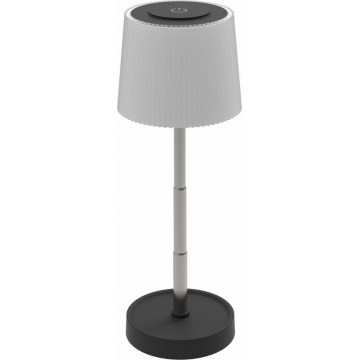LED zatemnljiva zunanja polnilna namizna svetilka LED/2W/5V IP44 1200 mAh siva