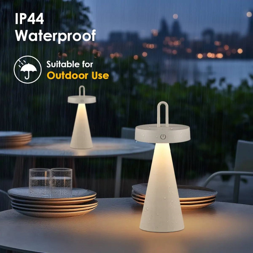LED zatemnjevalna zunanja polnilna namizna svetilka na dotik HALO LED/1,5W/3,7V 3000 mAh IP44 siva