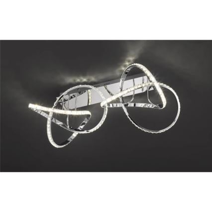 LED zatemnljivo stropno svetilo ABRO LED/49W/230V sijajni krom