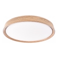 LED zatemnljivo stropno svetilo ILVI LED/30W/230V 2700-6500K Ø 40 cm, lesni dekor + daljinski upravljalnik