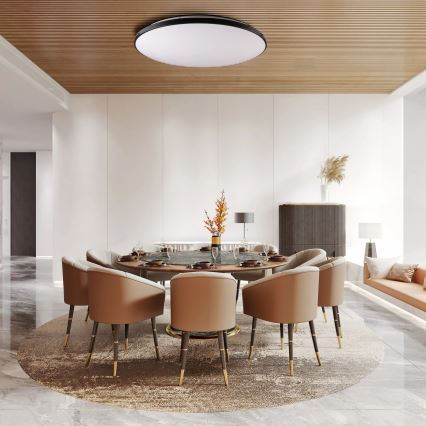 Zatemnjiva LED stropna svetilka KERN LED/100W/230V 3000/4000/6000K Ø 100 cm črna + daljinski upravljalnik