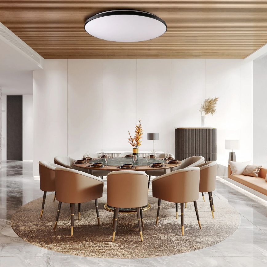 Zatemnjiva LED stropna svetilka KERN LED/100W/230V 3000/4000/6000K Ø 100 cm črna + daljinski upravljalnik