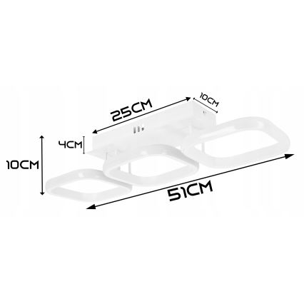 LED stropna svetilka z možnostjo zatemnitve LED/33W/230V 3000-6500K bela Wi-Fi Tuya + daljinski upravljalnik