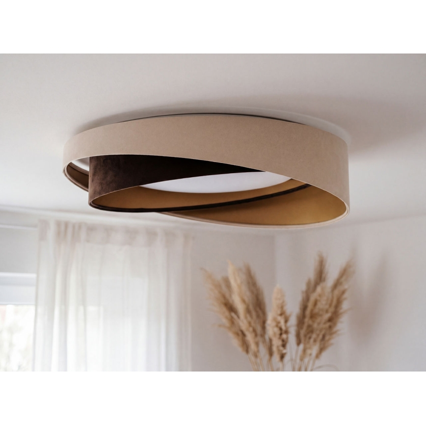 Stropna LED svetilka z zatemnitvijo SMART GALAXY MODERN LED/24W/230V 3000-6500K, premer 55 cm, bežna/rjava/zlata + daljinski upravljalnik