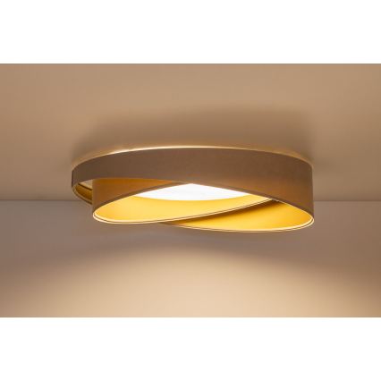 LED zatemnjiva stropna svetilka SMART GALAXY MODERN LED/24W/230V 3000-6500K, premer 55 cm, bež/zlata + z daljinskim upravljalnikom