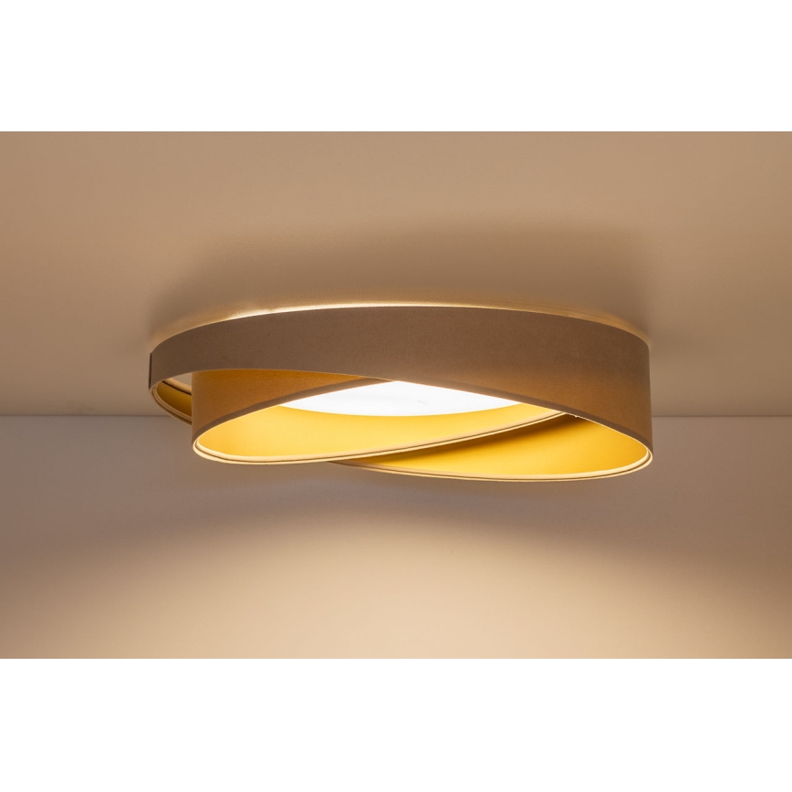 LED zatemnjiva stropna svetilka SMART GALAXY MODERN LED/24W/230V 3000-6500K, premer 55 cm, bež/zlata + z daljinskim upravljalnikom