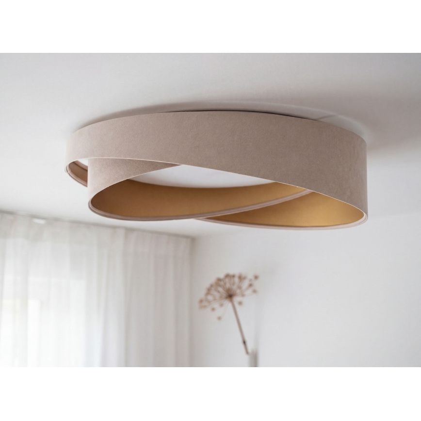 LED zatemnjiva stropna svetilka SMART GALAXY MODERN LED/24W/230V 3000-6500K, premer 55 cm, bež/zlata + z daljinskim upravljalnikom