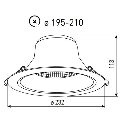 Zatemnjevalna vgradna LED svetilka za kopalnico NYON LED/20/26W/230V 3000/4000/5700K premer 23,2 cm IP44 bela