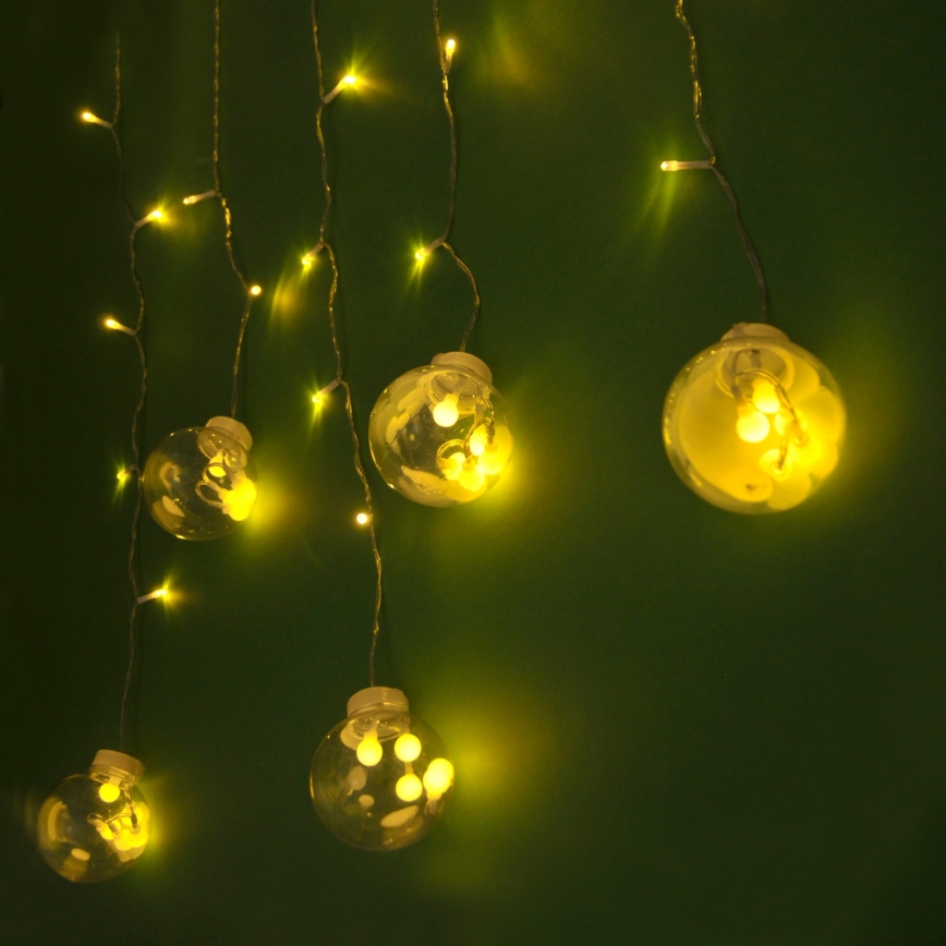 LED zavesa WISH BALLS 108xLED/8 funkcij 4,5 m topla bela