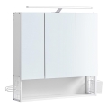 LED zrcalna kopalniška omarica SKY 70x70x16 cm 230V bela