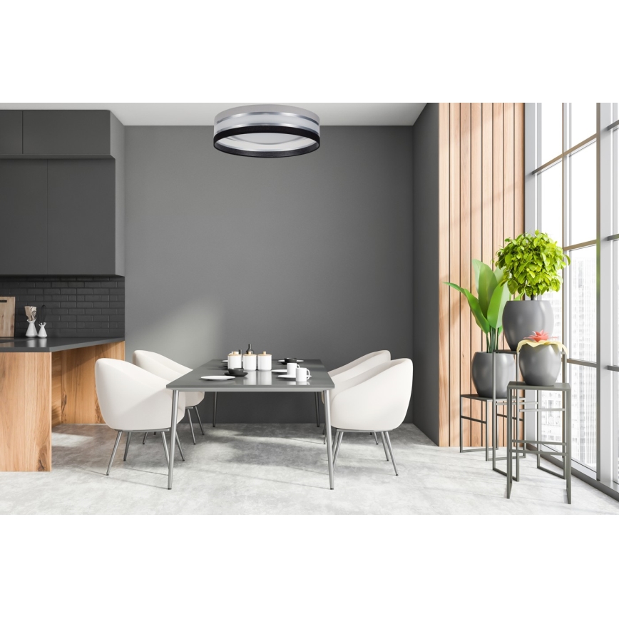 LED Ztemnitvena stropna svetilka SMART CORAL LED/24W/230V Wi-Fi Tuya črna/siva +Daljinski upravljalnik
