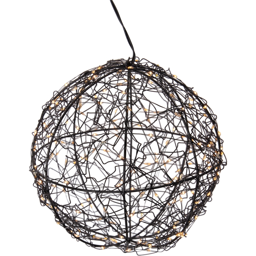 LED zunanja božična dekoracija 200xLED/230V premer 18 cm IP44 topla bela krogla/črna