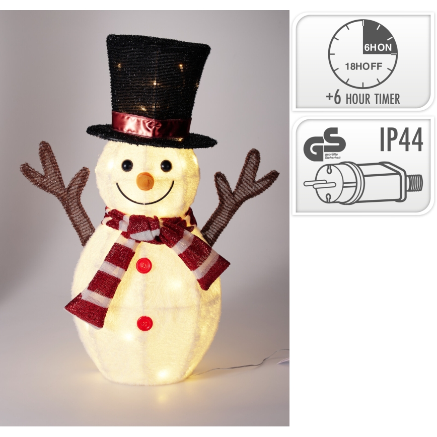 LED Zunanja božična dekoracija 35xLED/230V 67 cm IP44 snežak