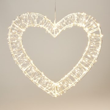LED Zunanja božična dekoracija 500xLED/6W/230V 36 cm IP44 topla bela srce/bela