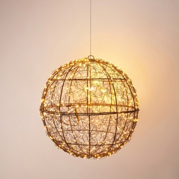 LED zunanja božična dekoracija 500×LED/230 V Ø 35 cm IP44, topla bela, krogla/črna