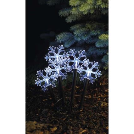 LED Zunanja božična dekoracija 5xLED/3xAA IP44 snežinke