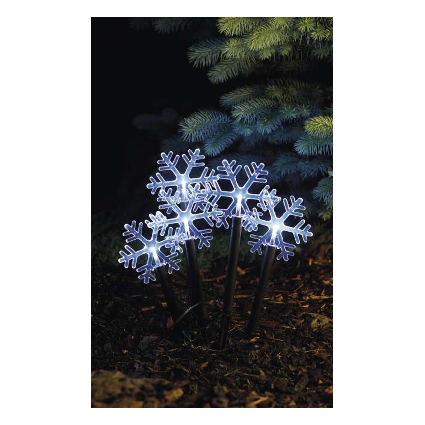 LED Zunanja božična dekoracija 5xLED/3xAA IP44 snežinke