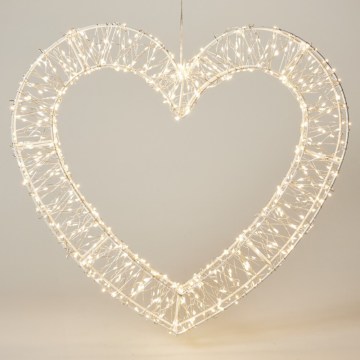 LED zunanja božična dekoracija 720xLED/6W/230V 46 cm IP44 topla bela srce/bela
