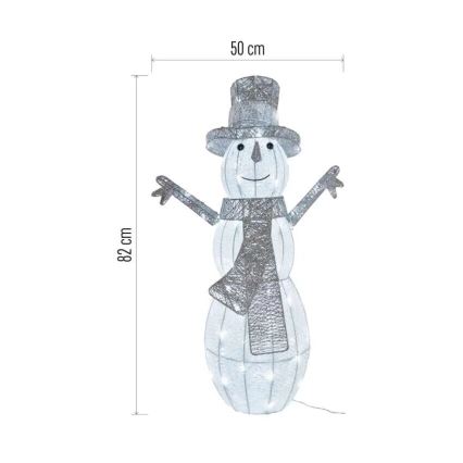 LED Zunanja božična dekoracija 80xLED/3,6W/230V IP44 82 cm snežak