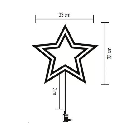 LED Zunanja božična okenska dekoracija 35xLED/230V IP44 topla bela/zvezda