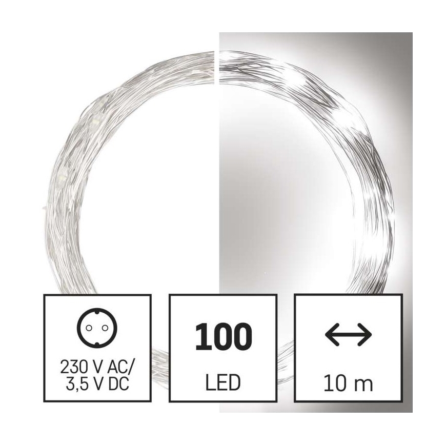 LED Zunanja božična veriga 100xLED/15m IP44 hladna bela