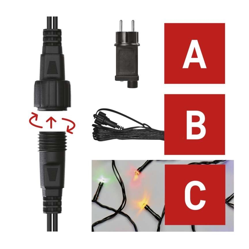LED Zunanja božična veriga 100xLED/15m IP44 multicolor