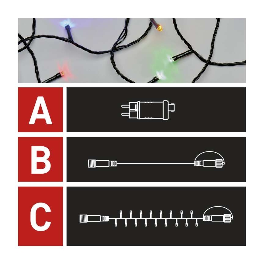 LED Zunanja božična veriga 100xLED/15m IP44 multicolor