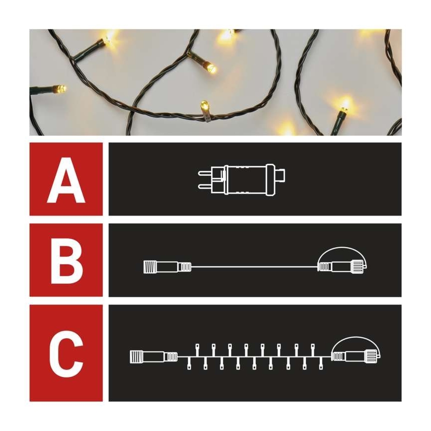 LED Zunanja božična veriga 100xLED/15m IP44 topla bela