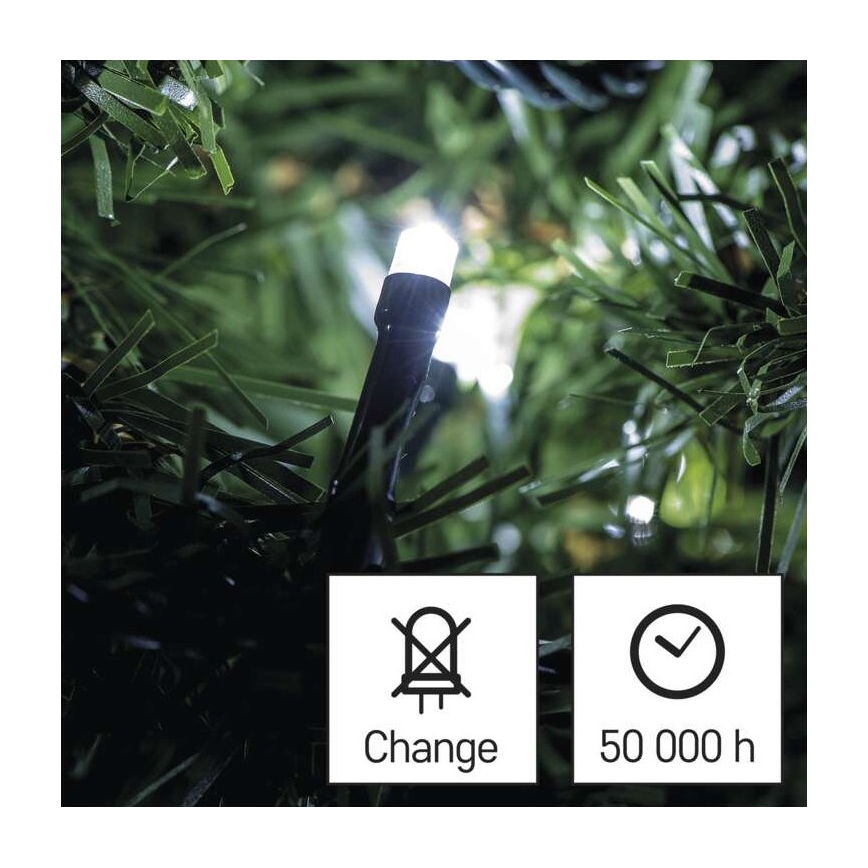 LED Zunanja božična veriga 120xLED/17m IP44 hladna bela