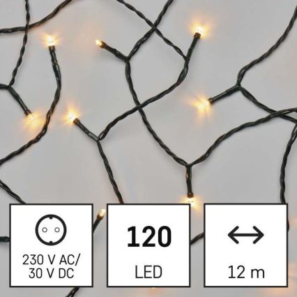 LED Zunanja božična veriga 120xLED/17m IP44 vintage