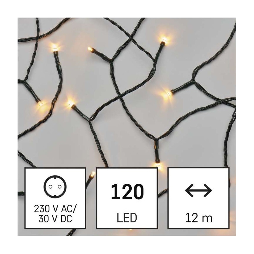 LED Zunanja božična veriga 120xLED/17m IP44 vintage